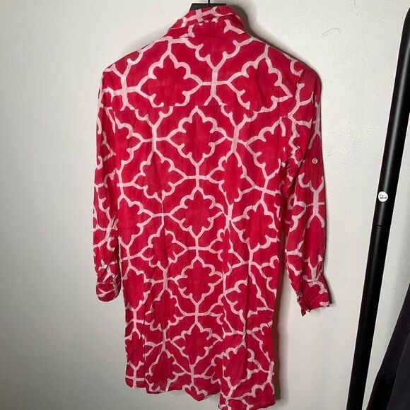 Roberta Roller Rabbit Button Down Cotton Tunic - Picture 2 of 7